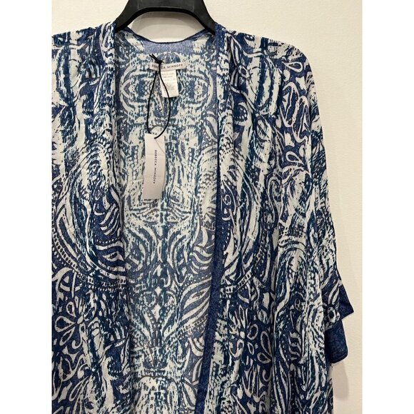 NWT Rebecca Minkoff Women's One Size Moroccan Heart Ruana, Blue MSRP $98 - Picture 8 of 9